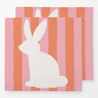 Servietten Hasen Streifen rosa