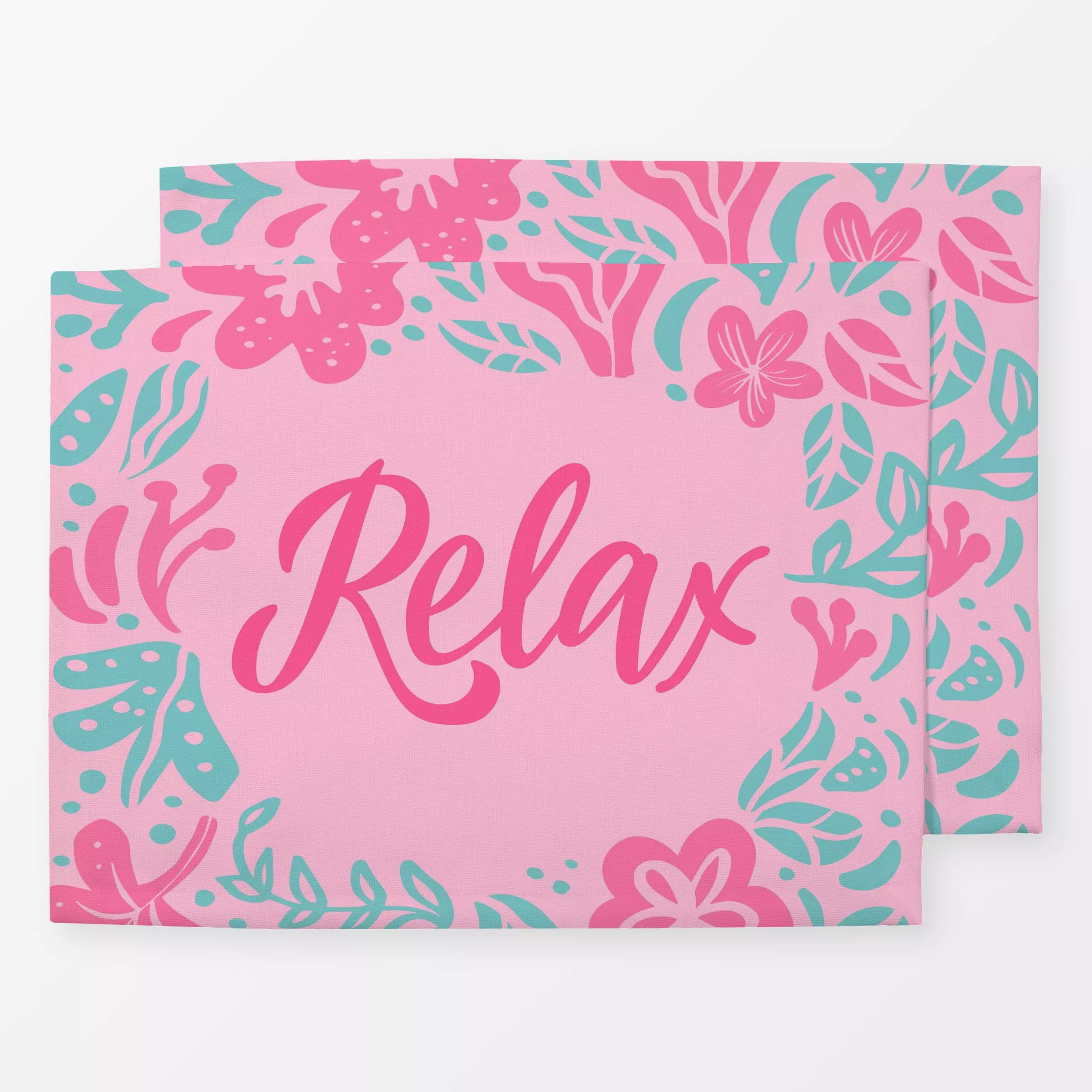 Tischset Pink Summer Relax - Blumen & Florales, Sommer - von „Andrea Haase"; Sommerblumen, tropisch, Urlaub, Reisen, Entspan...