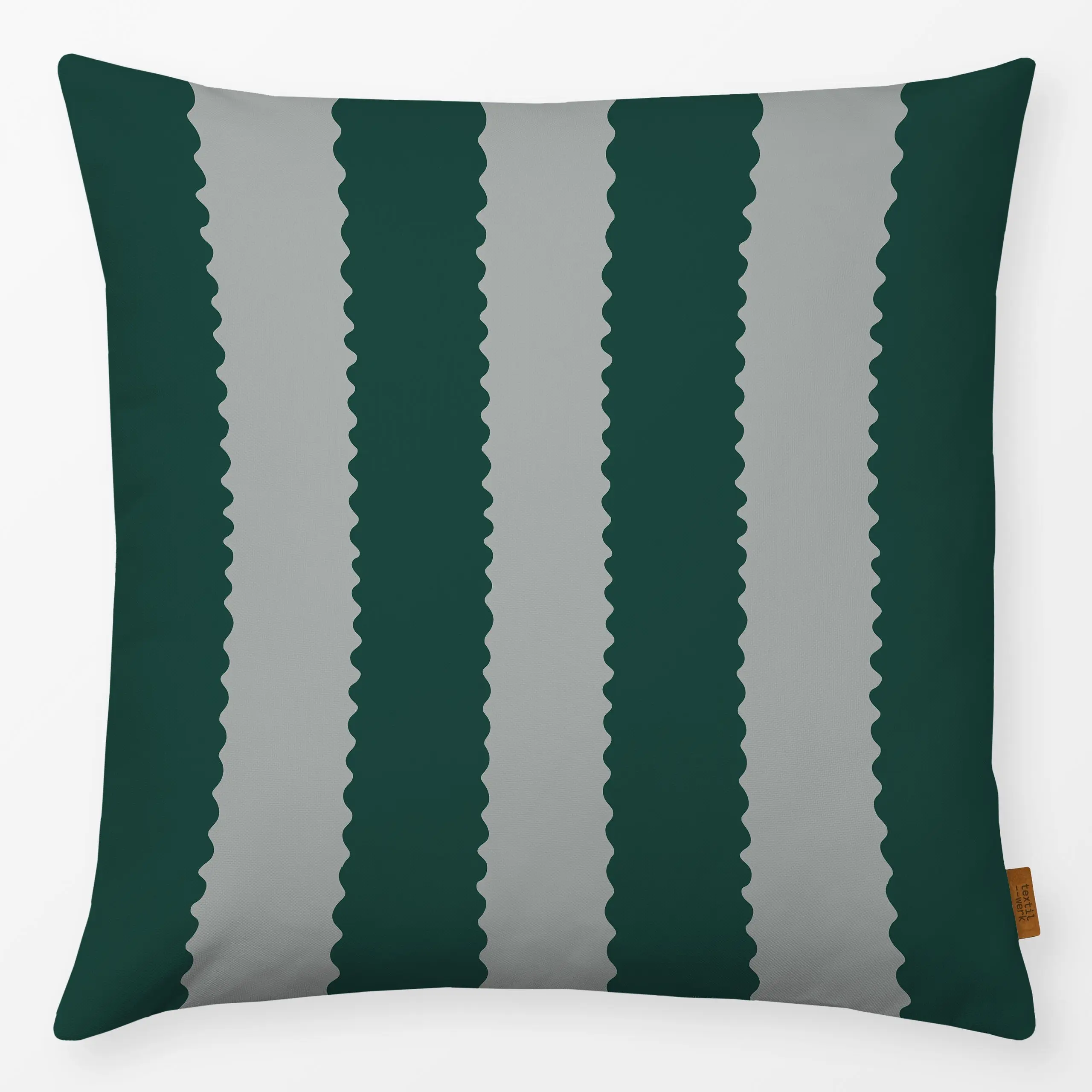 Kissen Streifen grün - Weihnachten, Symbole & Muster - von „Studio Kesse"; Muster, Weihnachten, weihnachtlich, organisch, sc...