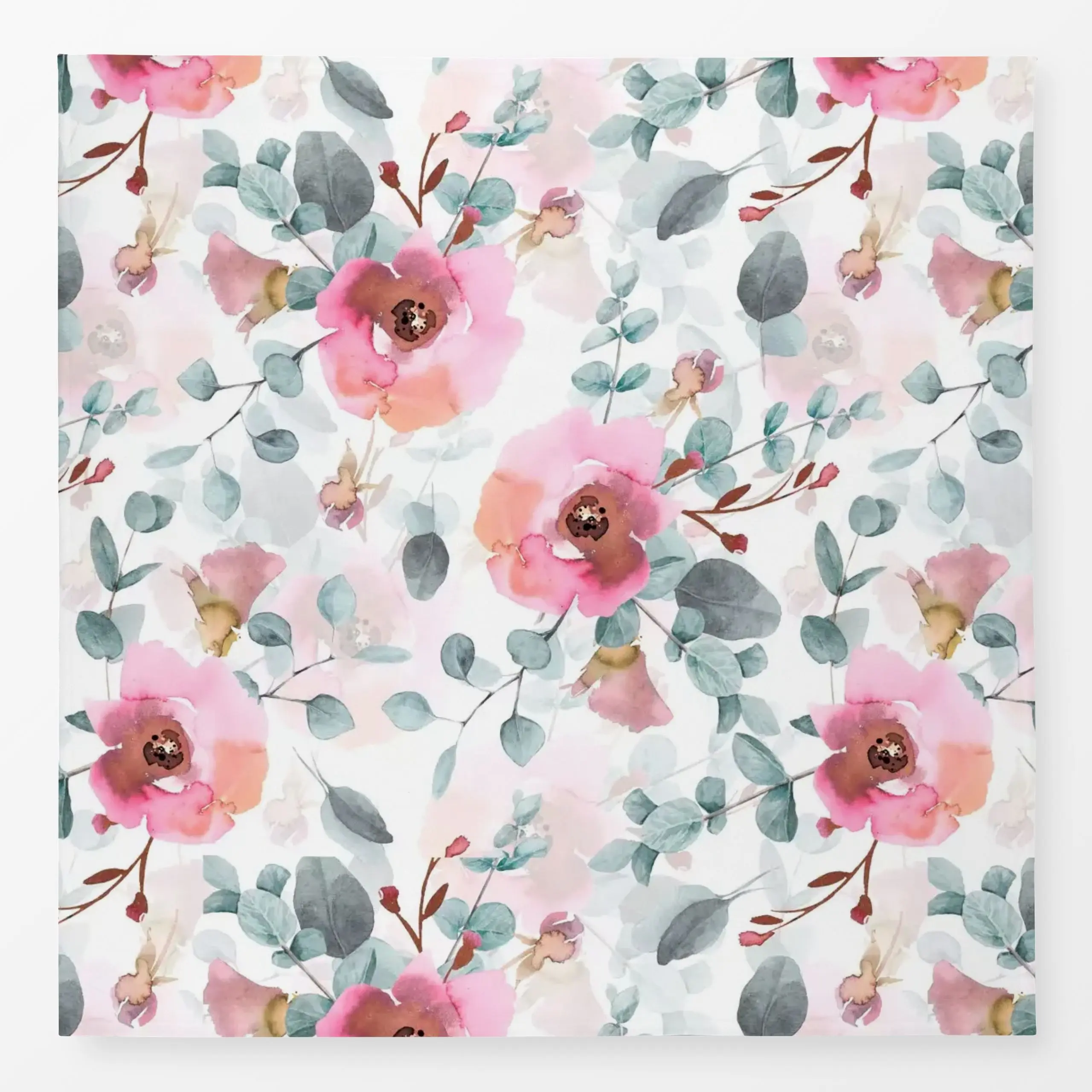 Tischdecke Rosen und Eucalyptus Zweige - Blumen & Florales - von „Uta Naumann"; boho, Wasserfarben, skandinavisch, Blumen, B...