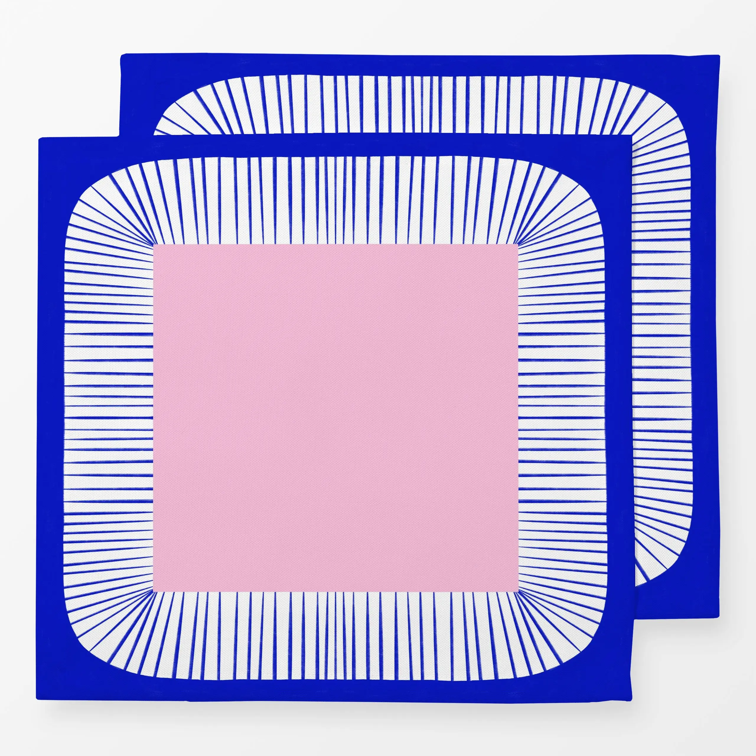 Servietten Bogenrahmen Blau Pink - Symbole & Muster - von „Sophie Augustin Illustration"; Streifen, gestreift, tischdeko, Es...