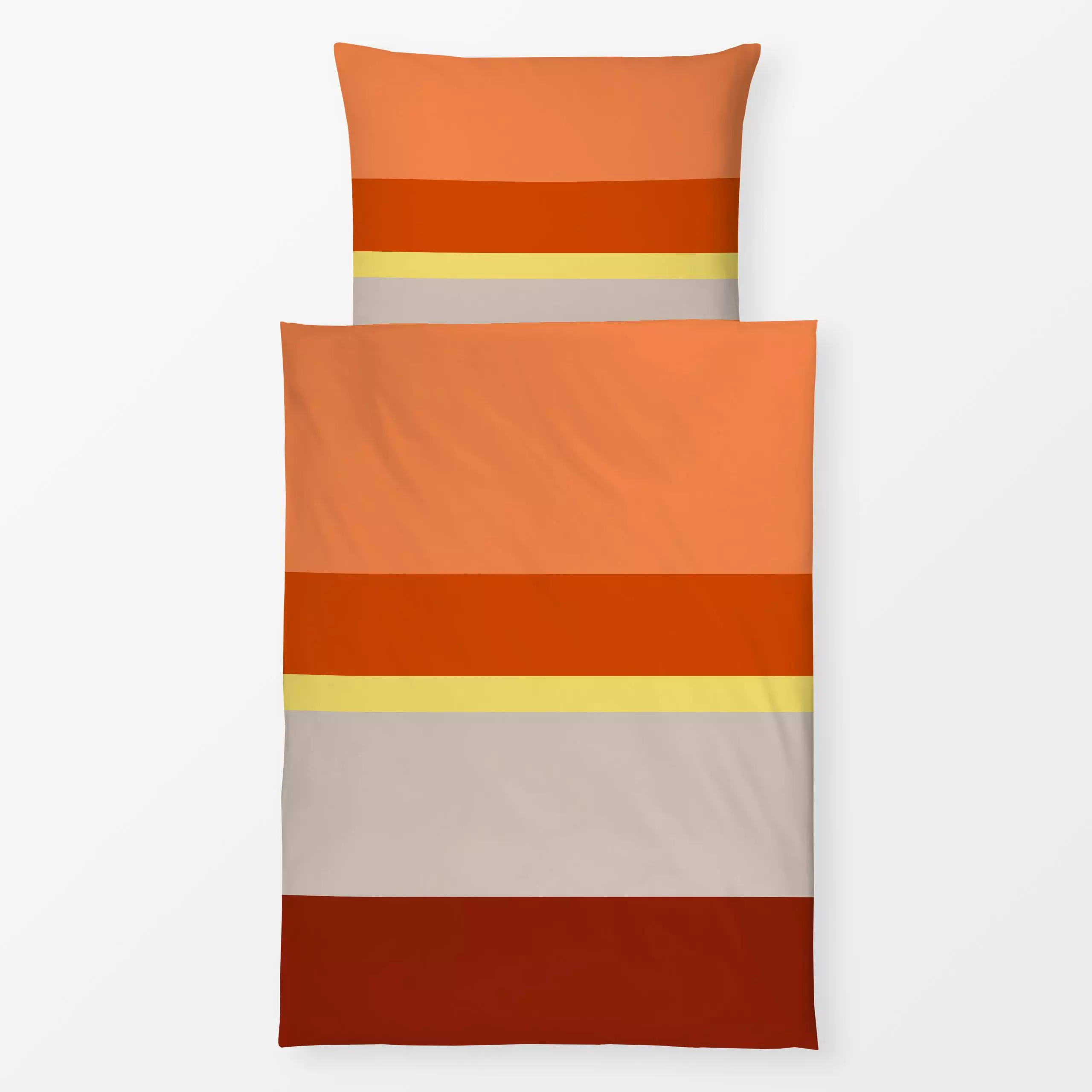 Bettwäsche Farbfreude Streifen Orange - Symbole & Muster, Retro & Vintage - von „Primus Pattern"; minimal, Streifen, Retro, ...