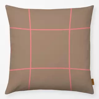 Kissen Big Grid Brown Pink