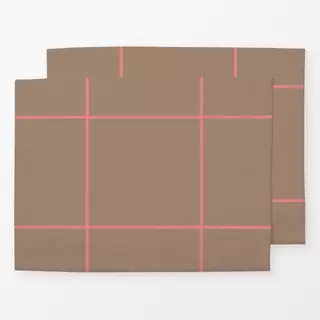 Tischset Big Grid Brown Pink