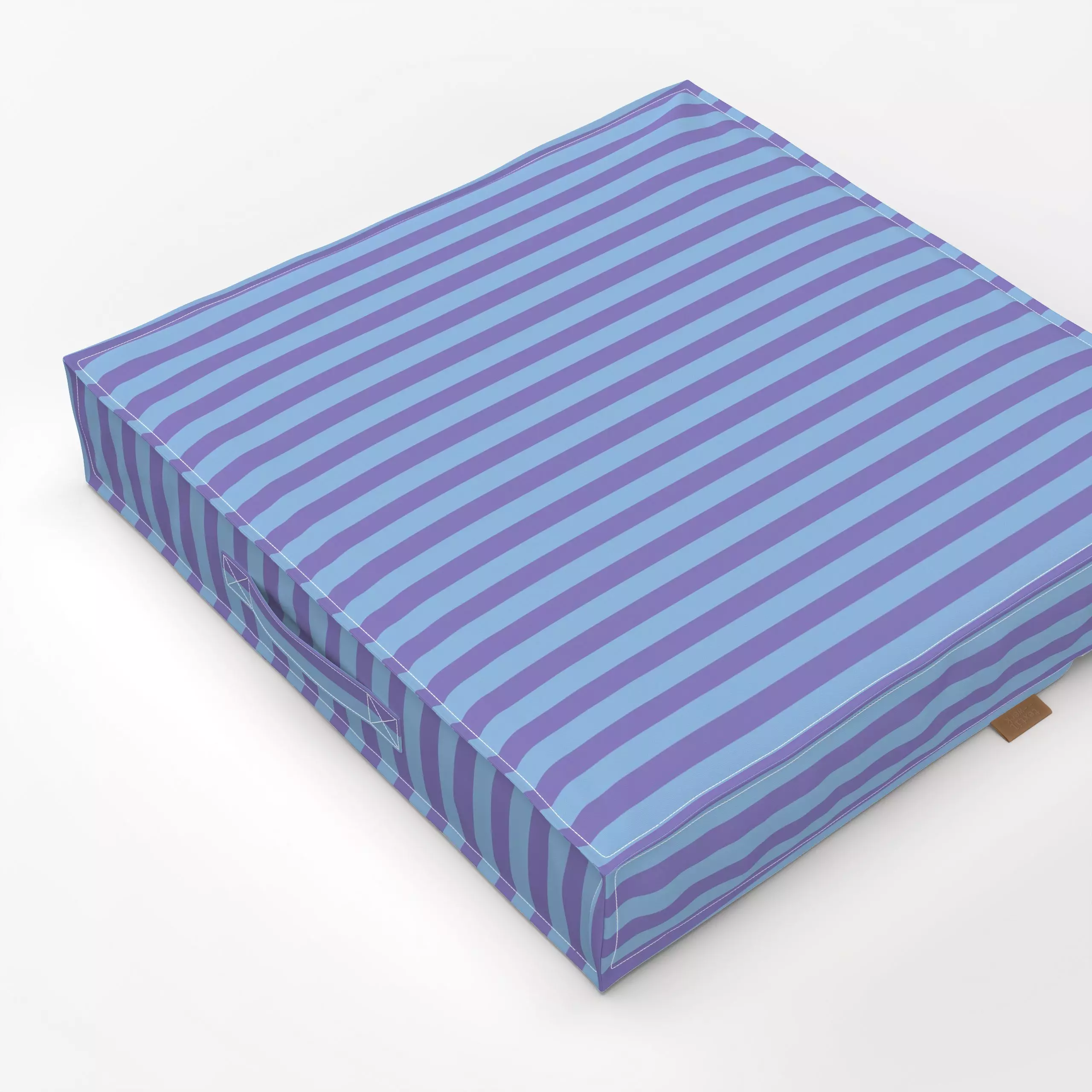Bodenkissen Stripes Babyblau Violett - Frühling, Symbole & Muster - von „textilwerk"; Illustration, skandinavisch, beige, Os...