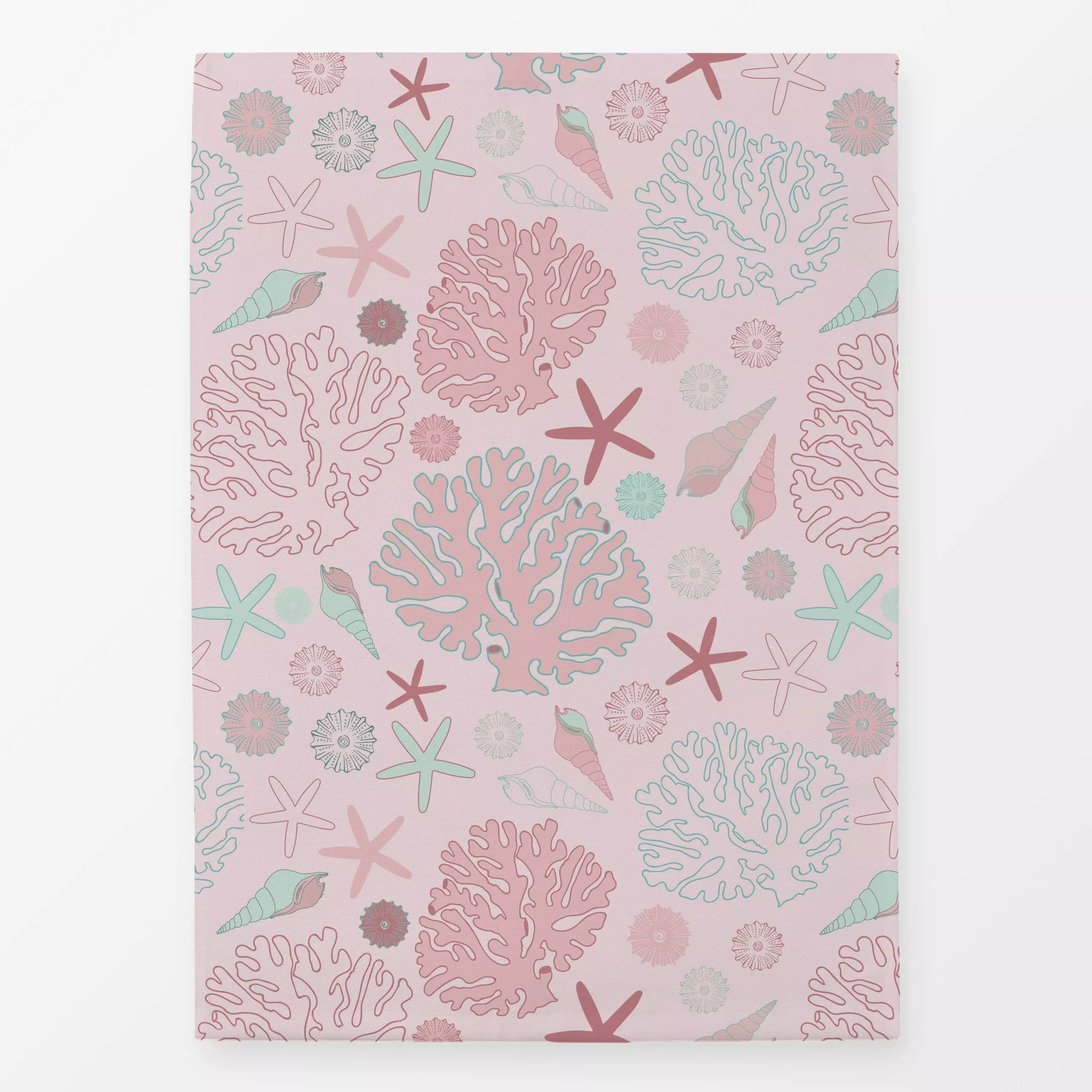 Geschirrtücher Pastel Coral Reef - Natur & Landschaft, Sommer - von „Andrea Haase"; Meer, Strand, Urlaub, Muscheln, Tropen, ...