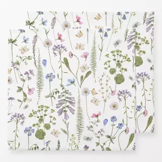 Servietten Wildblumen und Schmetterlinge