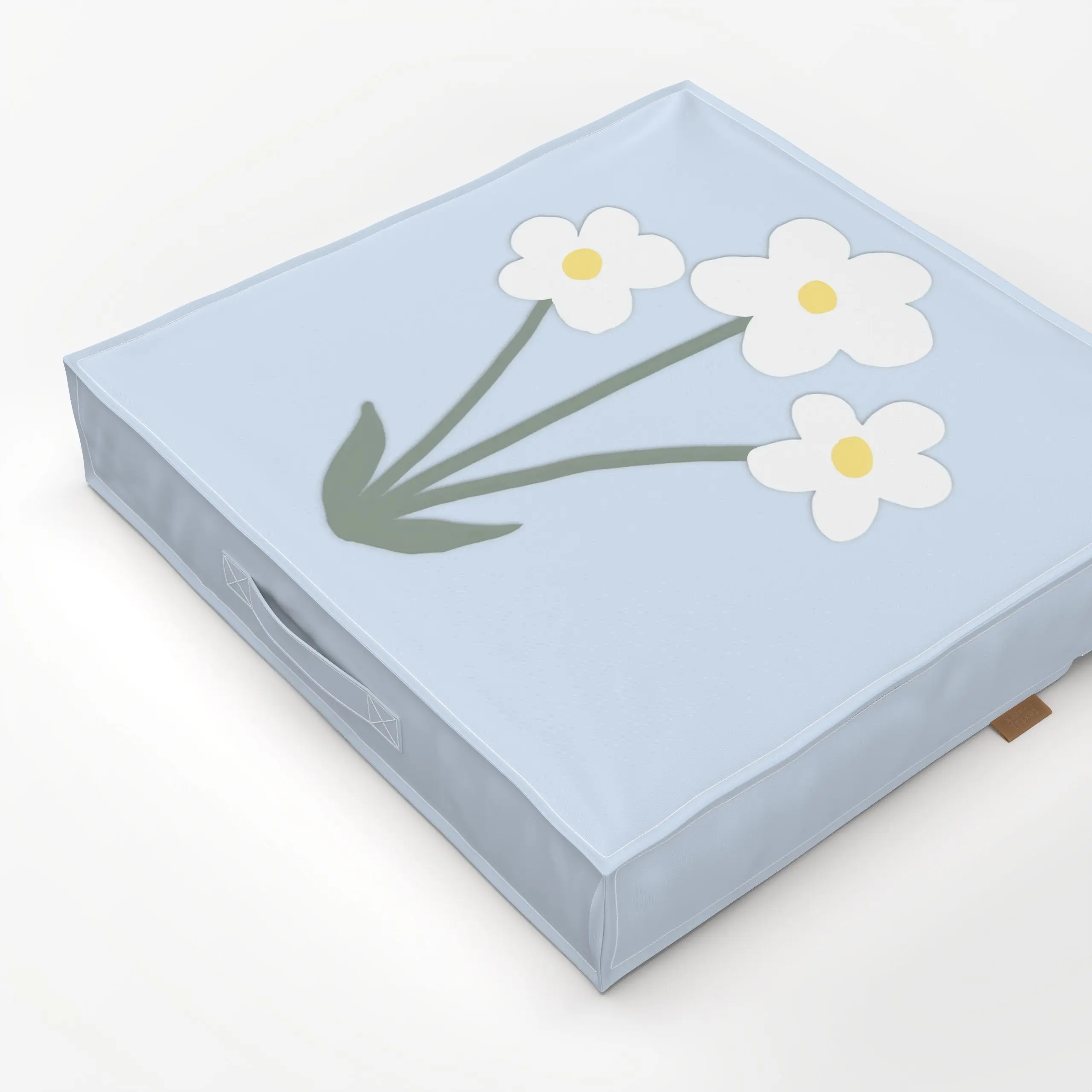 Bodenkissen Kleine Blume Daisy Hellblau - Blumen & Florales, Frühling, Ostern - von „Monika Strigel"; minimal, Scandianvian,...