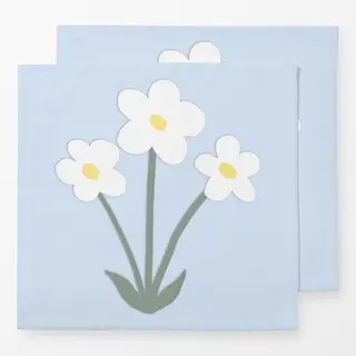 Servietten Kleine Blume Daisy Hellblau