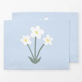 Tischset Kleine Blume Daisy Hellblau
