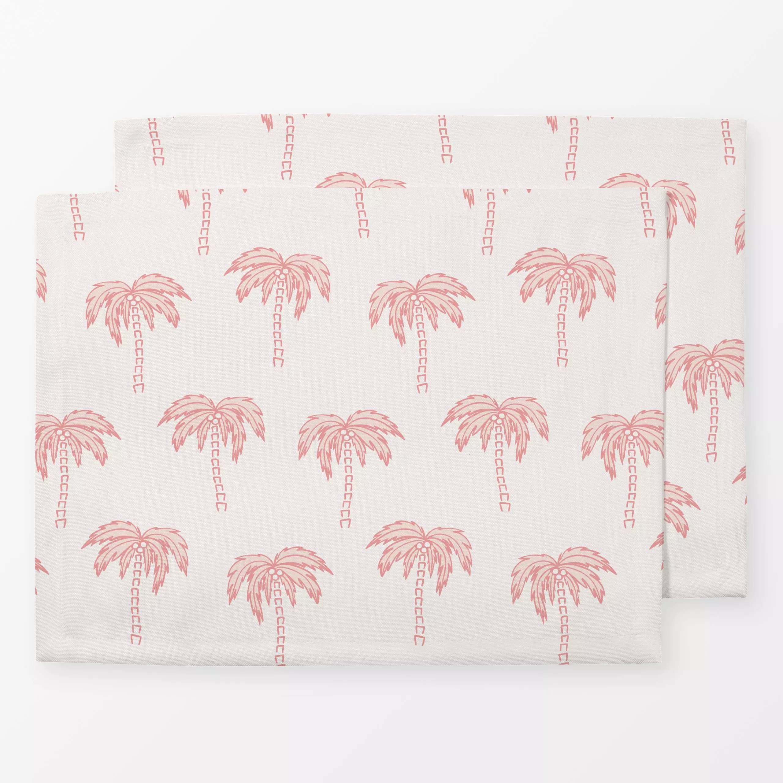 Tischset Palme rosa koralle, Blumen, tropisch, gemustert, Sommer, von Kathrin Woo