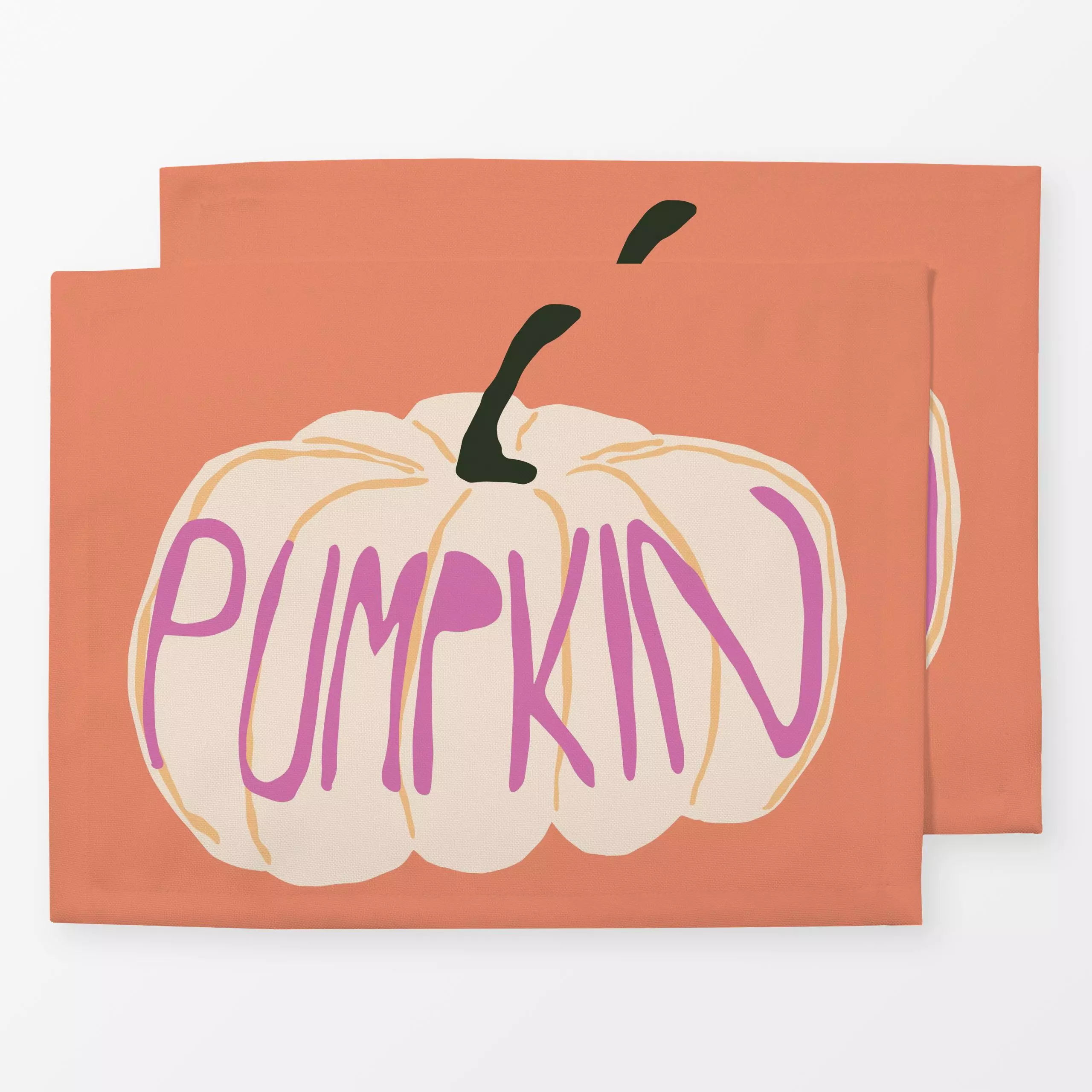 Tischset Pumpkin - Herbst, Sprüche & Schriftzüge - von „Julia Schumacher"; Handlettering, juliaschumacher, apricot, Kurbis, ...