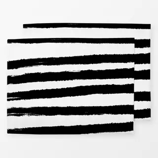 Tischset Streifen Schwarz Weiß