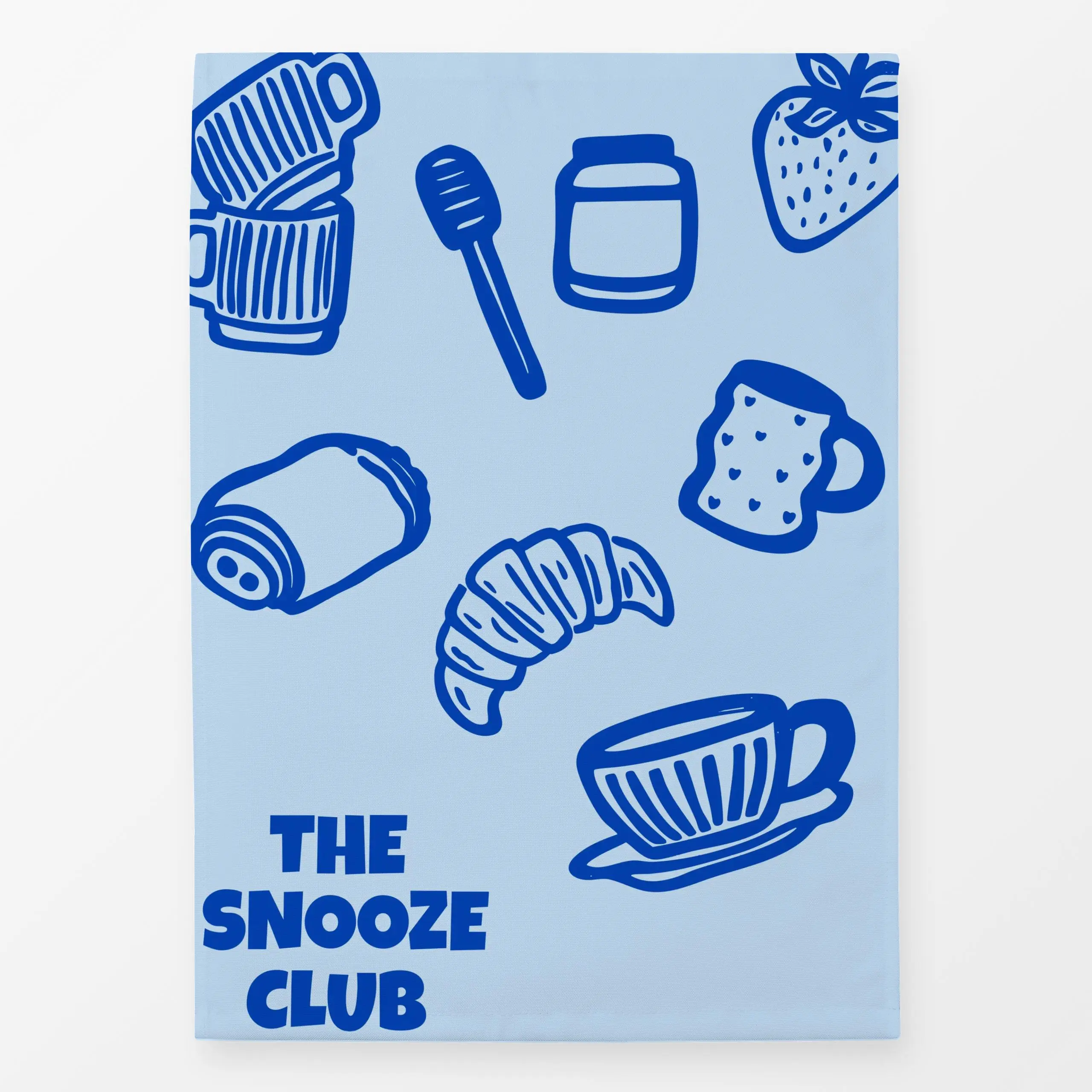 Geschirrtücher Wellenrand Hellblau - Symbole & Muster - von „textilwerk“; Illustration, Cozy, Sommer, trend, Haus, typografi...