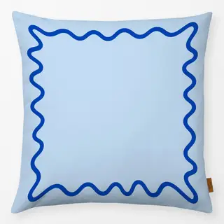Kissen Wellenrand Hellblau