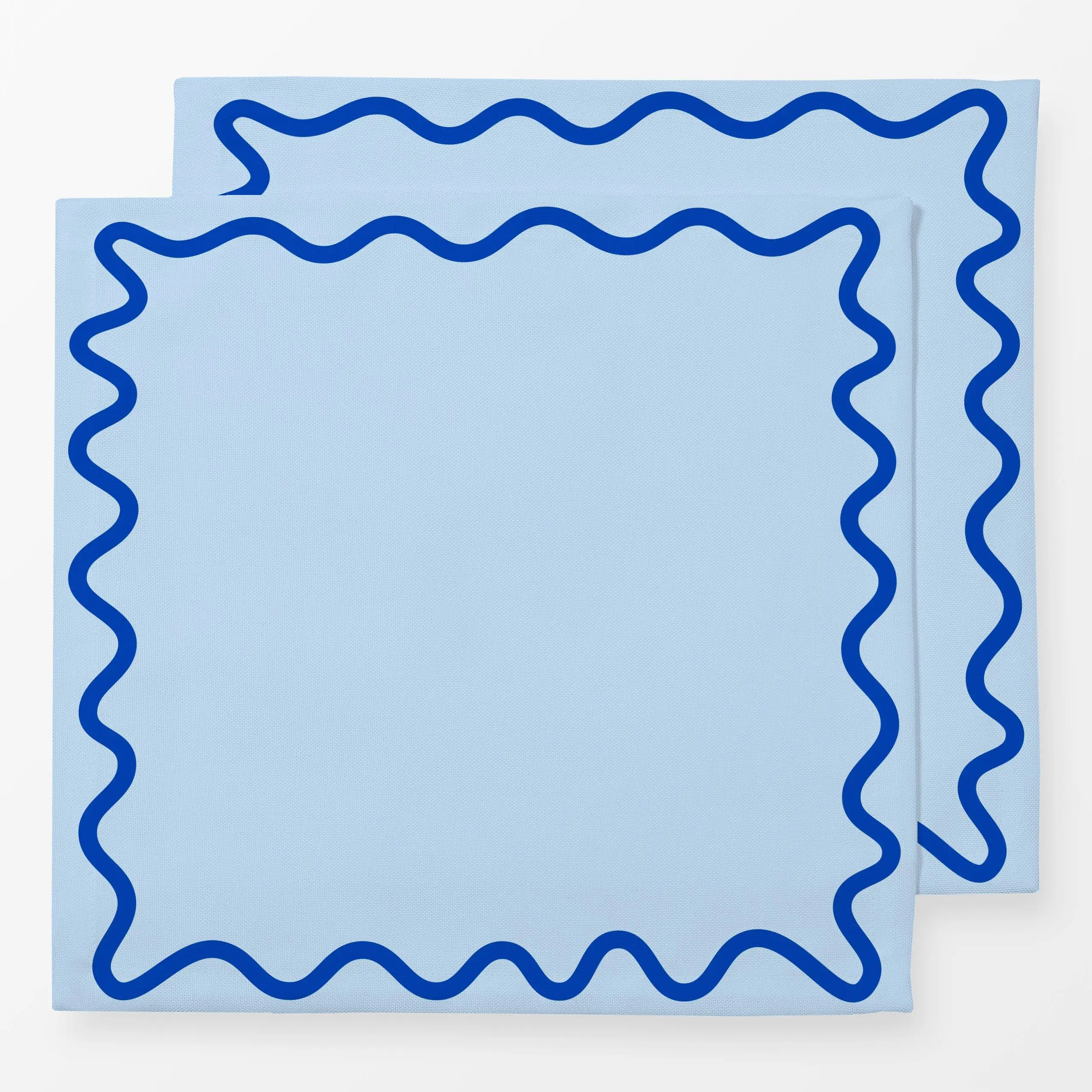Servietten Wellenrand Hellblau - Symbole & Muster - von „textilwerk"; Illustration, Cozy, Sommer, trend, Haus, typografie, g...