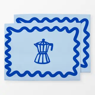Tischset Wellenrand Hellblau
