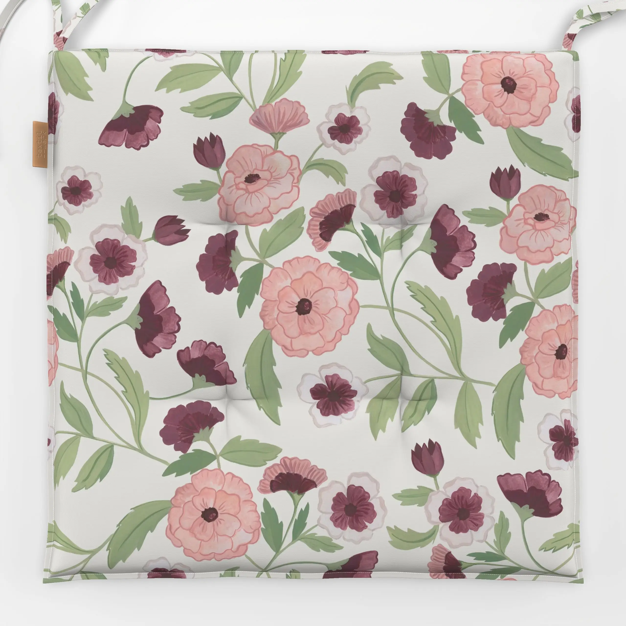 Sitzkissen swedish Bloom - Blumen & Florales, Frühling, Sommer - von „Anna Petersen"; Pfingstrosen, landhaus, Fruehling, bor...