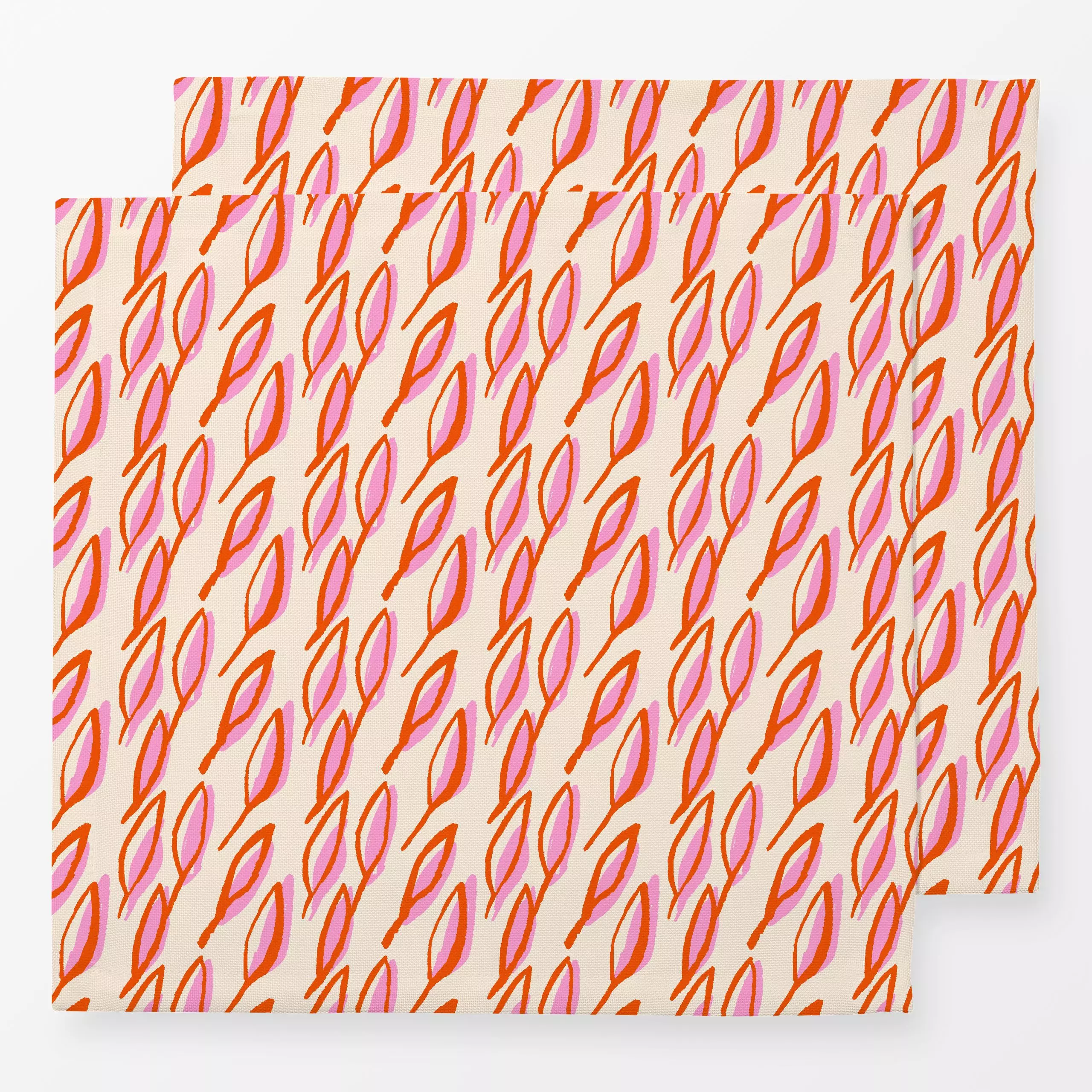 Servietten Funky Leaves Red Pink - Blumen & Florales, Herbst, Symbole & Muster - von „Janna Schipper"; marrokko, Retro, Blät...