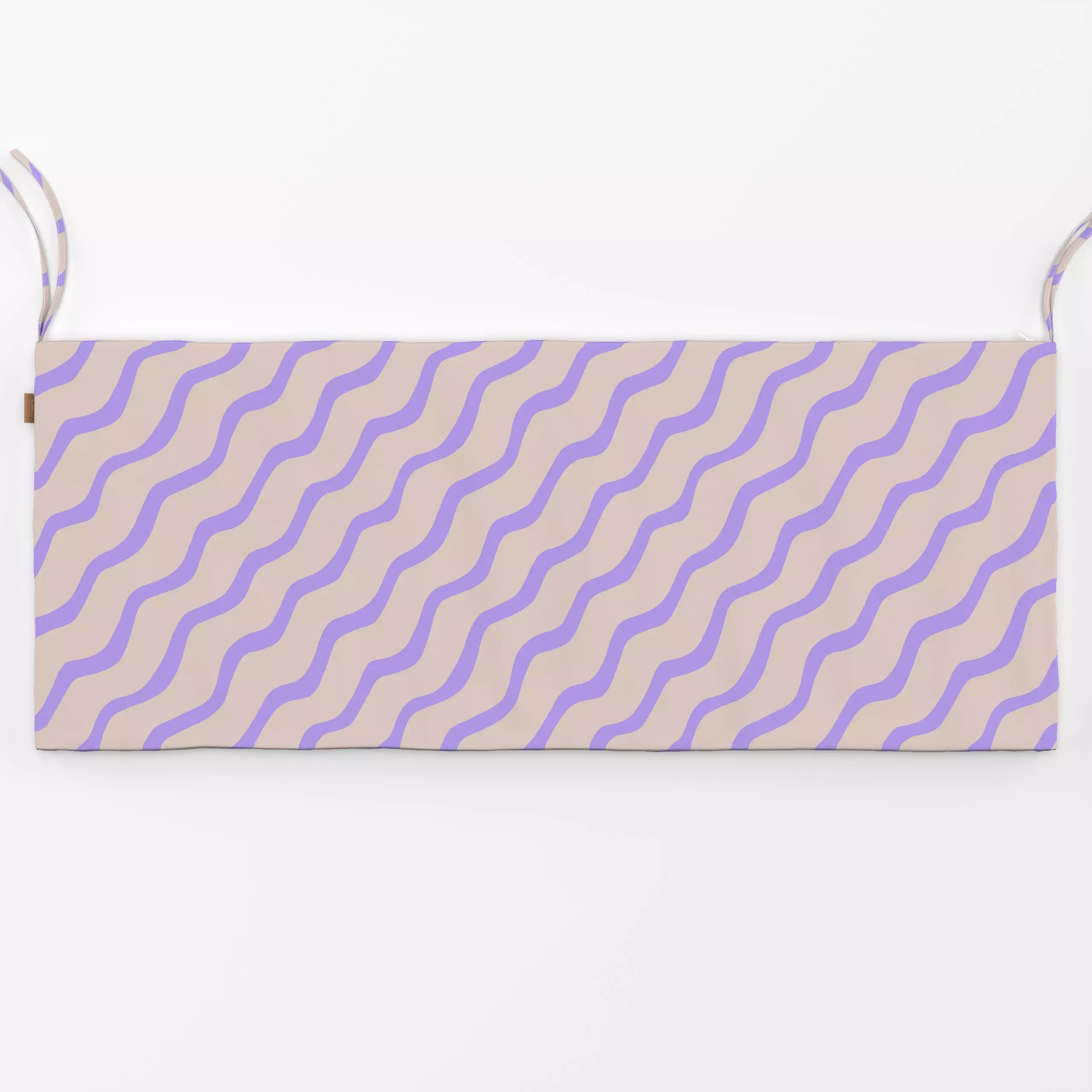 Bankauflage Wellen Diagonal Flieder beige - Symbole & Muster - von „Studio Kesse"; Kinder, Streifen, Geburt & Baby, Kinderzi...