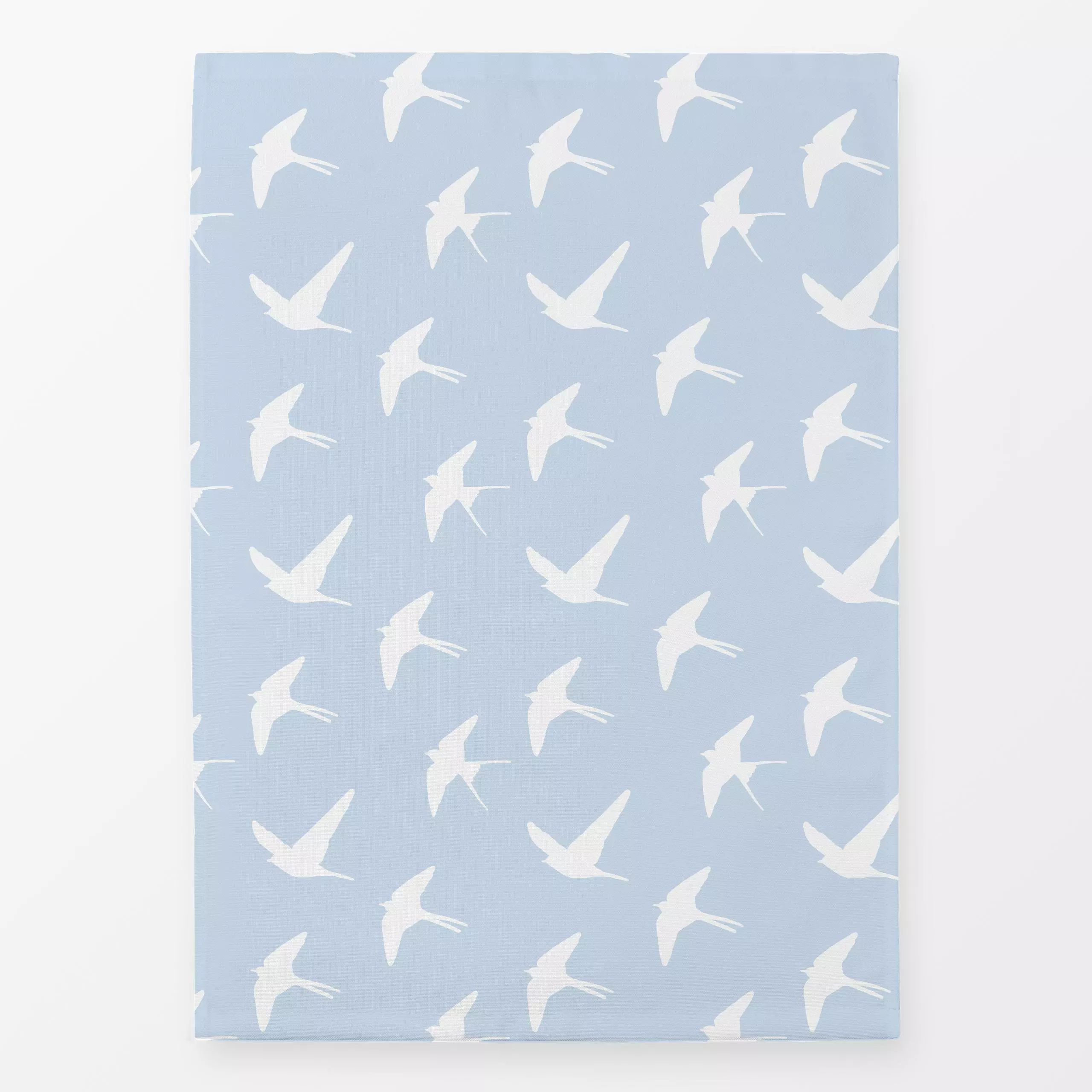 Geschirrtücher Lebensfreude - Tiere - von „Julia Reyelt"; Vogel, hellblau, fliegen, freiheit, Schwalben, Leichtigkeit, schwa...