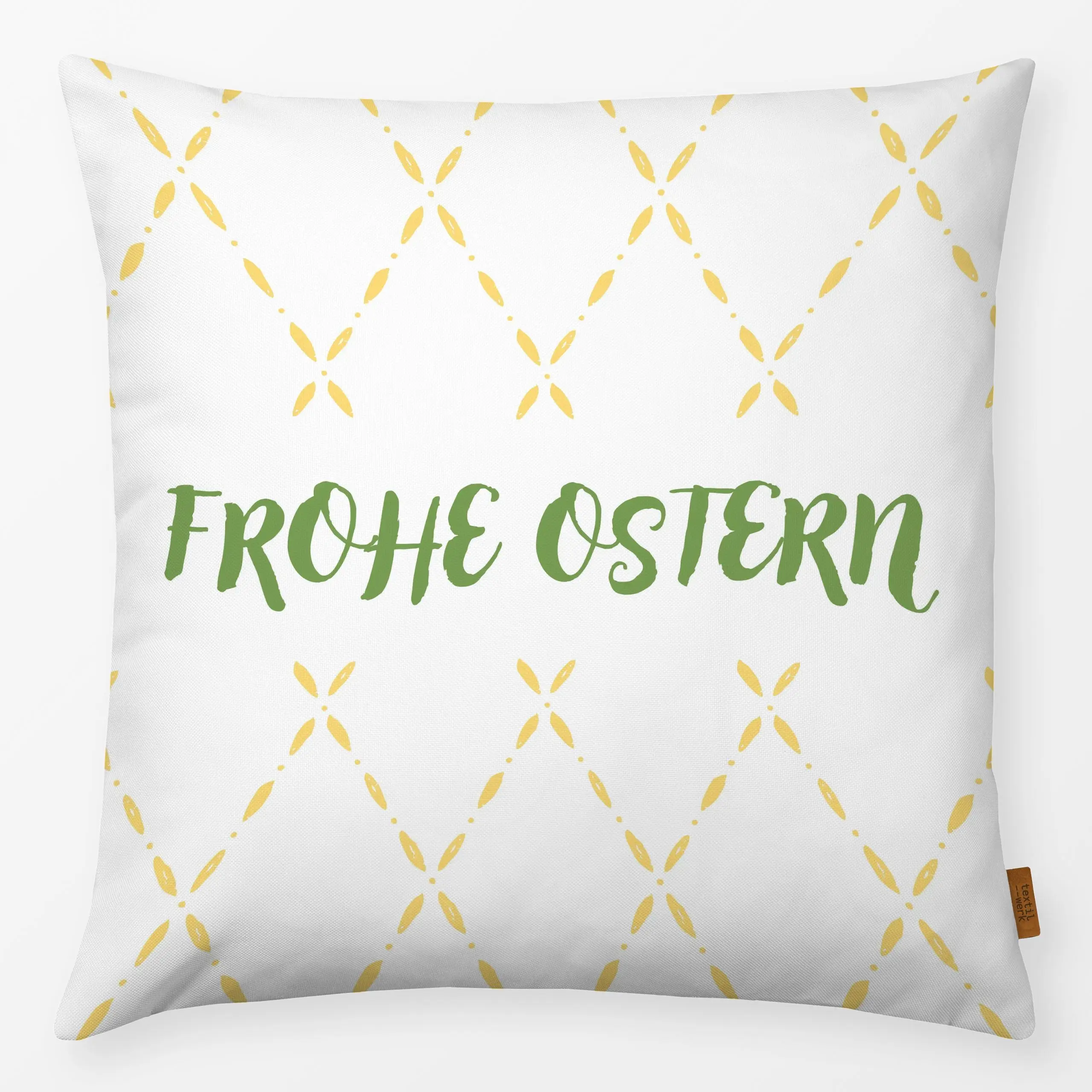 Kissen Frohe Ostern - Frühling, Sprüche & Schriftzüge, Ostern - von „moDeern Design Studio"; Ostern, FroheOstern, fruhling, ...