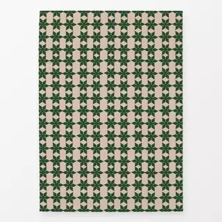 Geschirrtücher Weihnachtssterne Grün Beige