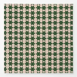 Tischdecke Weihnachtssterne Grün Beige