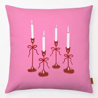 Kissen Christmas Candles Pink