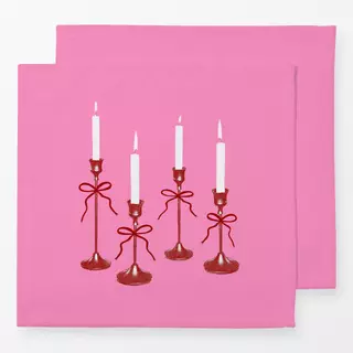 Servietten Christmas Candles Pink