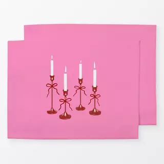 Tischset Christmas Candles Pink