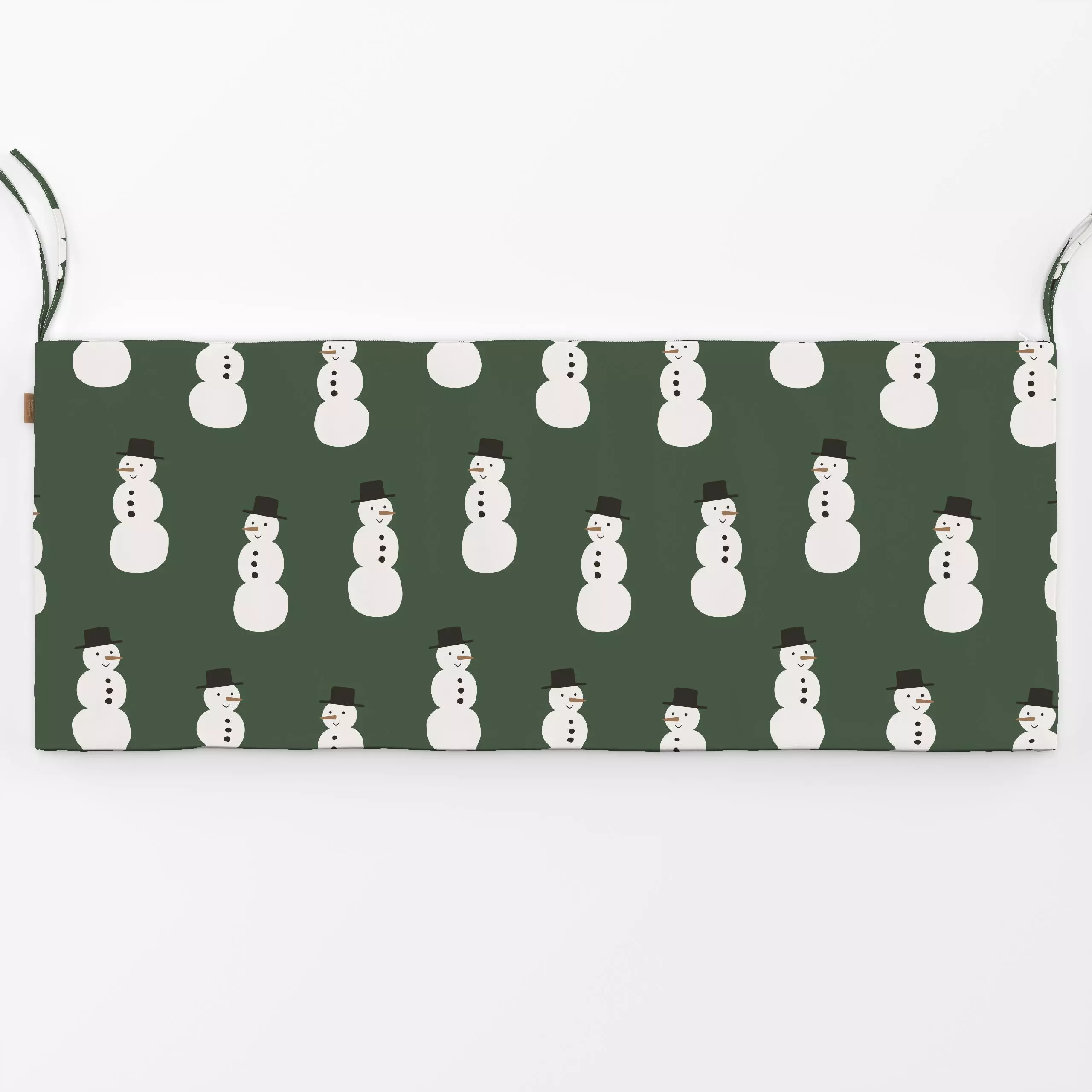 Bankauflage Snowman dark green - Kinderzimmer & Motive für Kinder, Weihnachten, Winter - von „Kathrin Woo"; Muster, Weihnach...