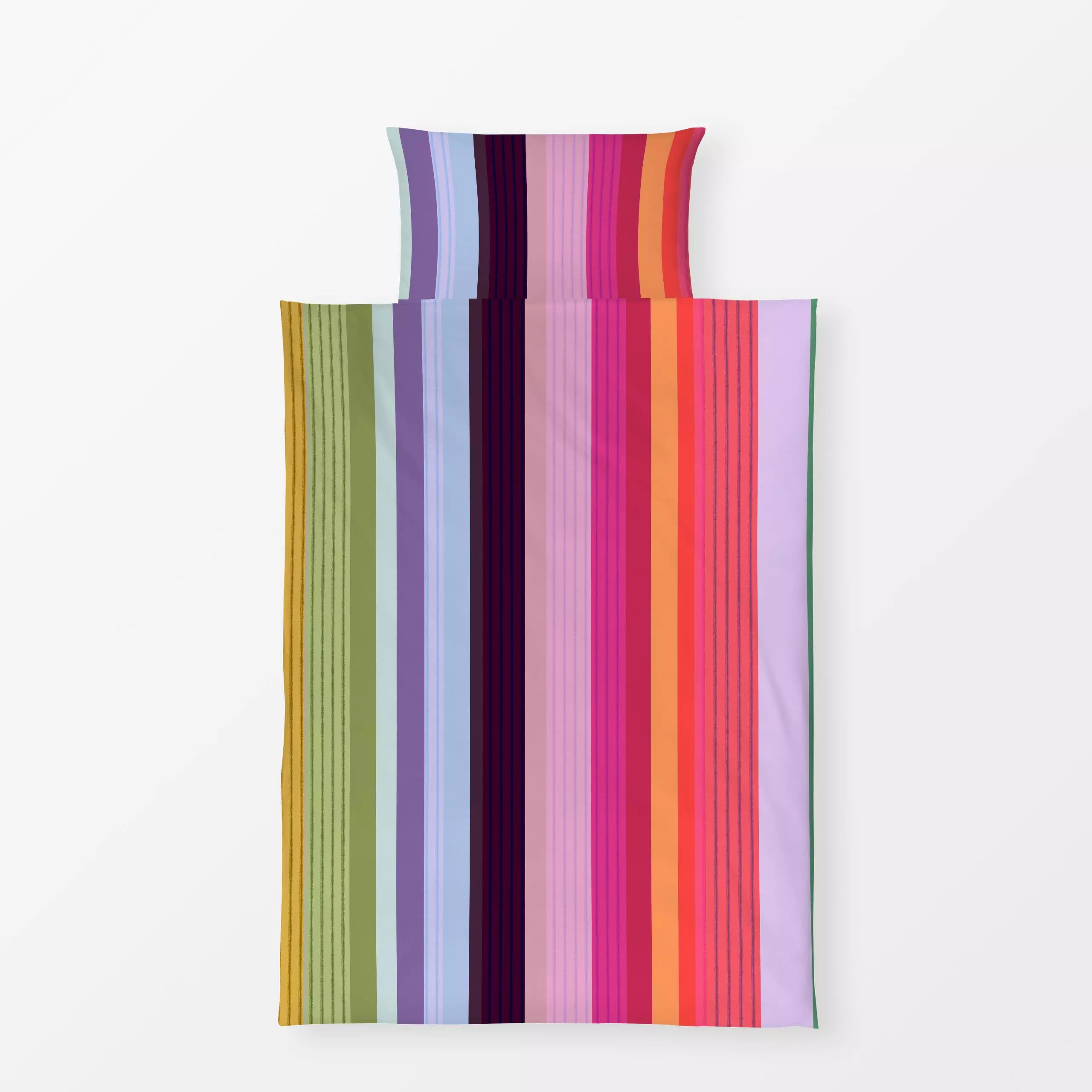 Bettwäsche Bunte Vertikale Streifen - Sommer, Symbole & Muster - von „Alisa Knöß"; Streifen, Regenbogen, Pride, pink, lila, ...