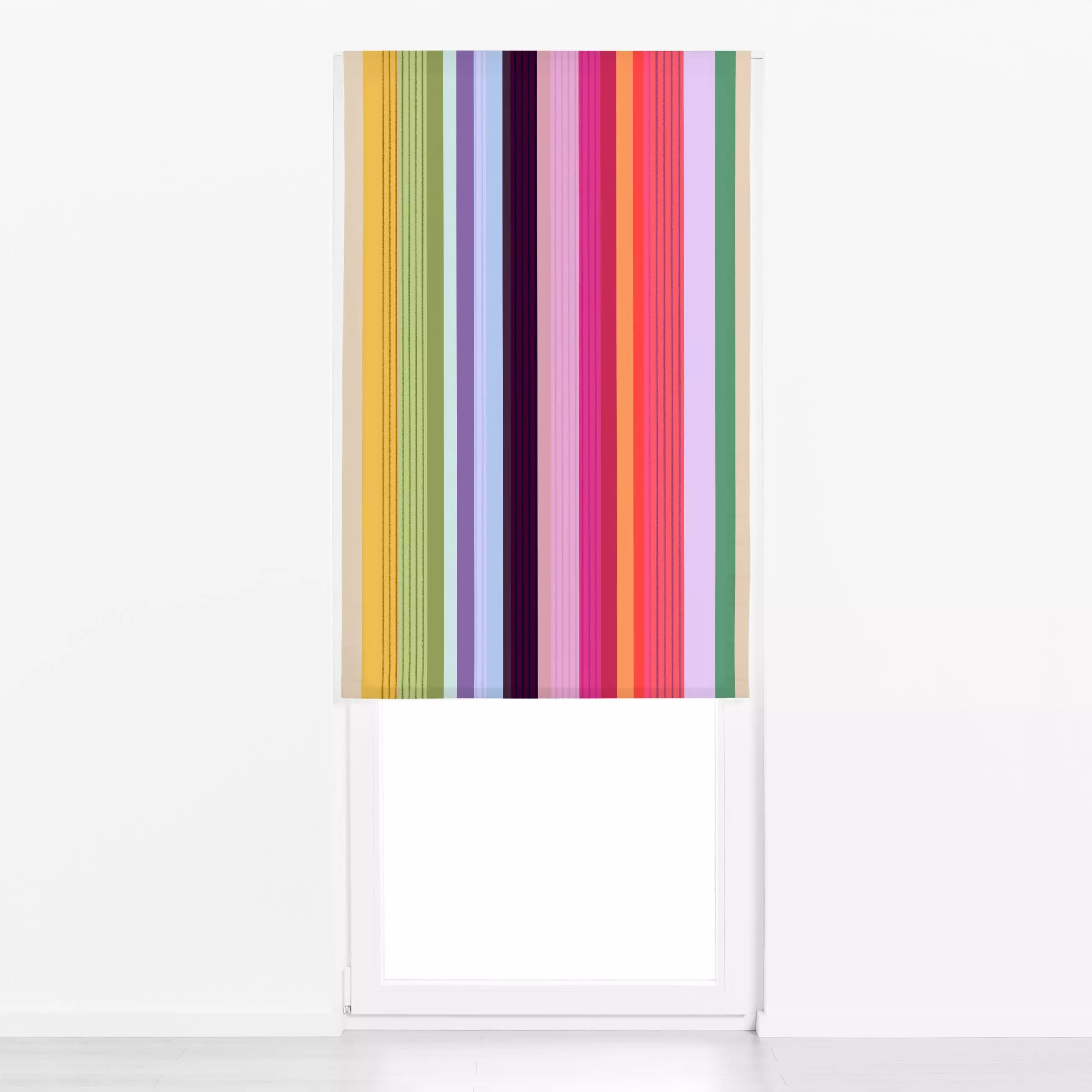 Raffrollo Bunte Vertikale Streifen - Sommer, Symbole & Muster - von „Alisa Knöß"; Streifen, Regenbogen, Pride, pink, lila, h...