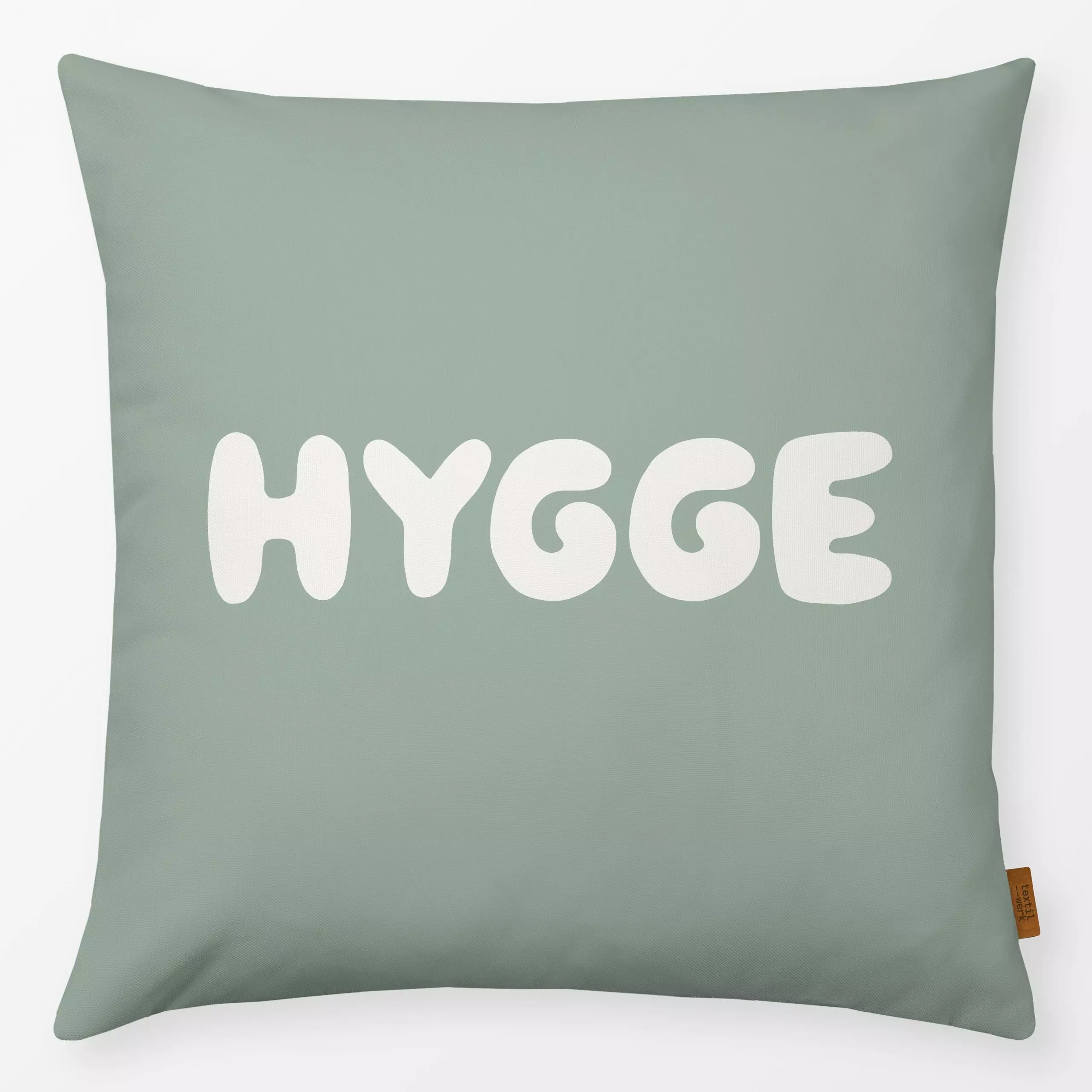 Kissen Hygge mint - Sprüche & Schriftzüge - von „Studio Kesse"