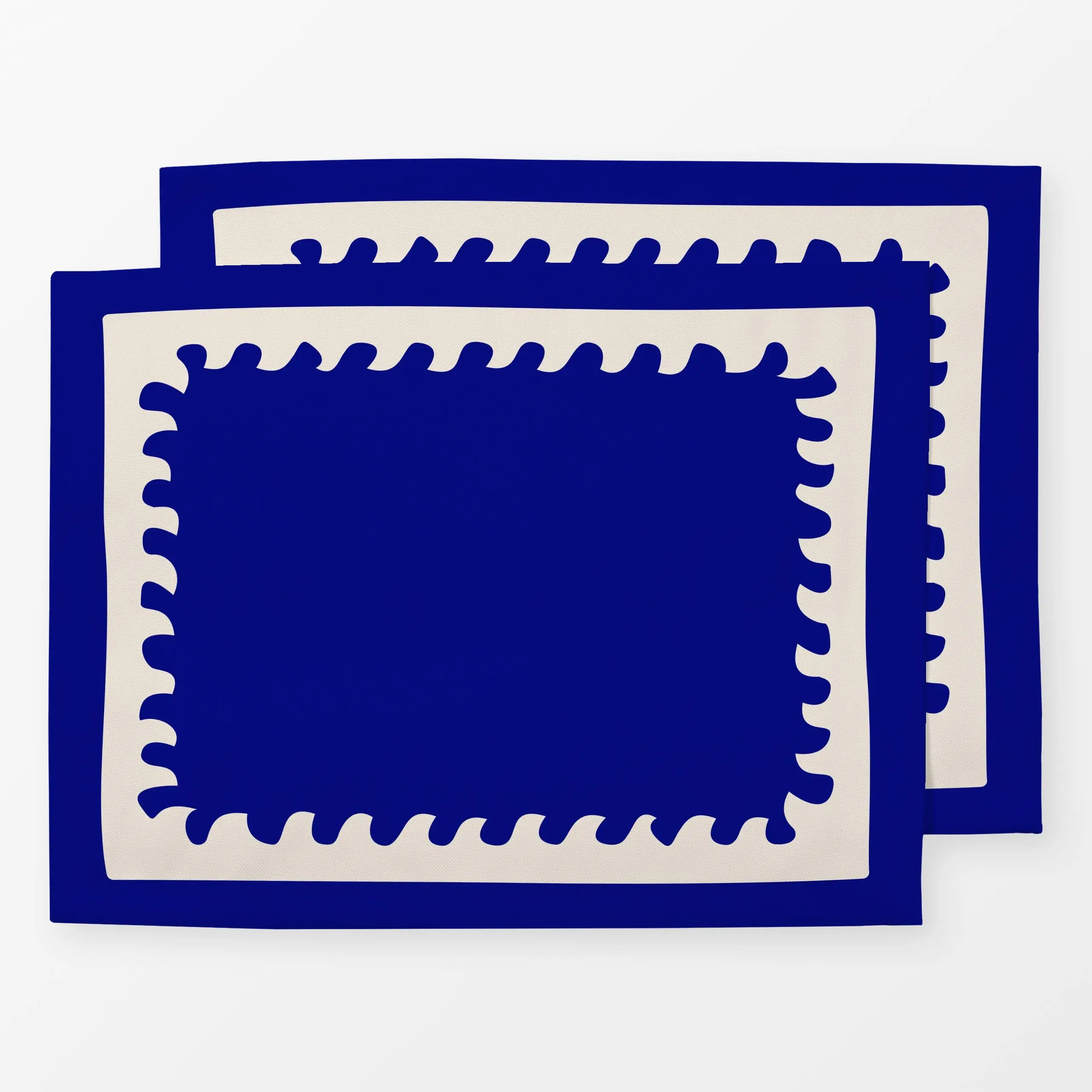Tischset Tischset Wavy Frame dark blue - Natur & Landschaft, Sommer, Symbole & Muster - von „Karen Menzenbach"; Natur, Ozean...