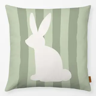 Kissen Hasen Streifen grün