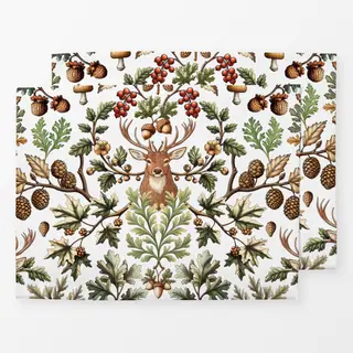 Tischset Woodland Wildlife White