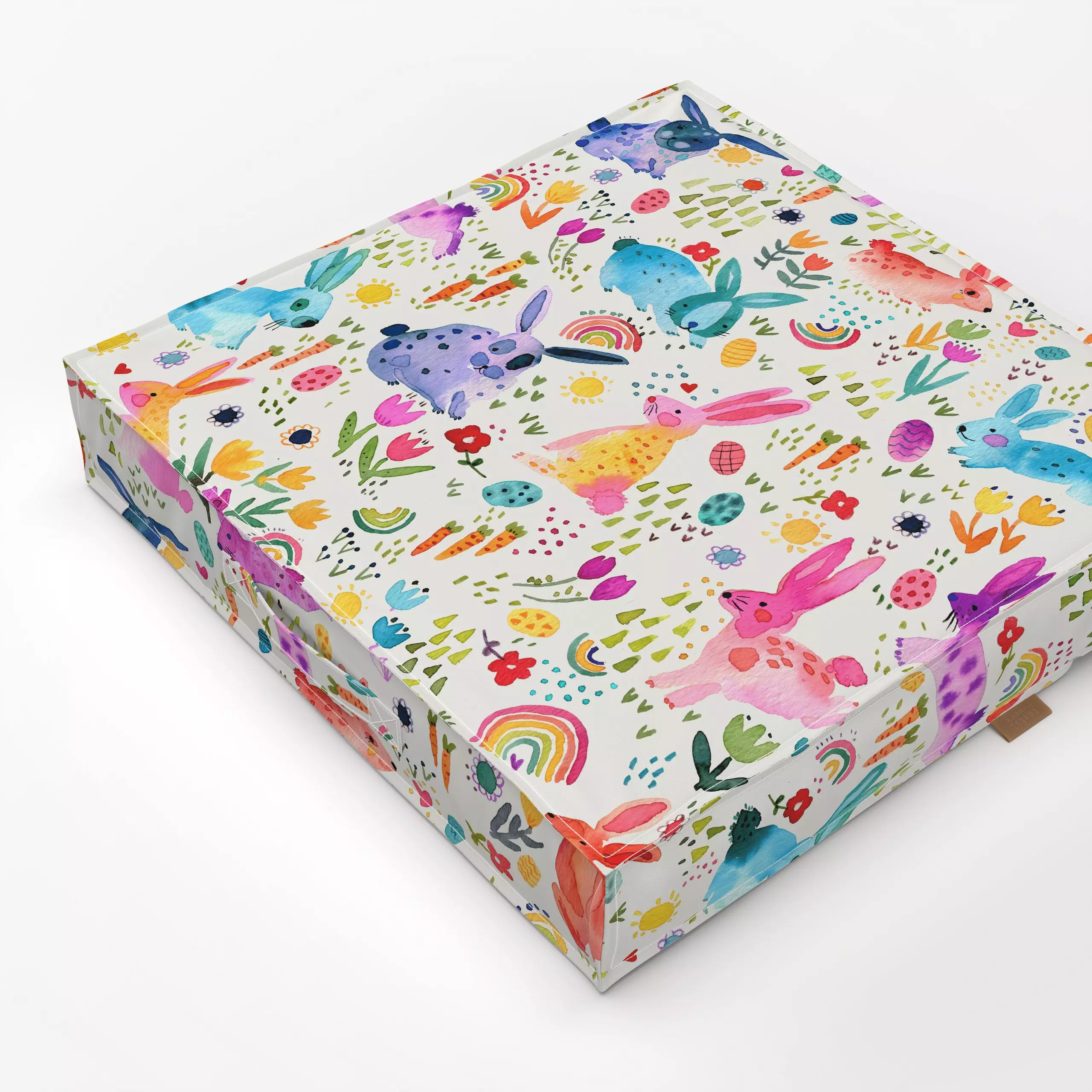 Bodenkissen Oster Hasen Kinder Bunt - Frühling, Kinderzimmer & Motive für Kinder, Tiere - von „Ninola Design "; Kinder, Blum...