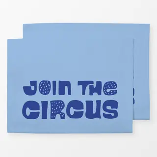 Tischset Join the circus hellblau