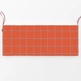 Bankauflage Kariert Orange-Blau