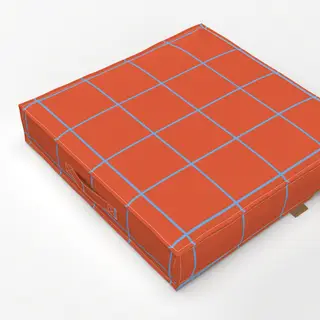 Bodenkissen Kariert Orange-Blau