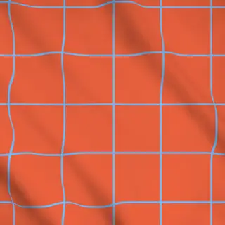 Meterware Kariert Orange-Blau