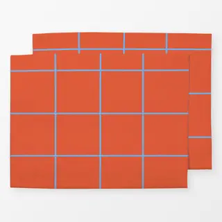 Tischset Kariert Orange-Blau
