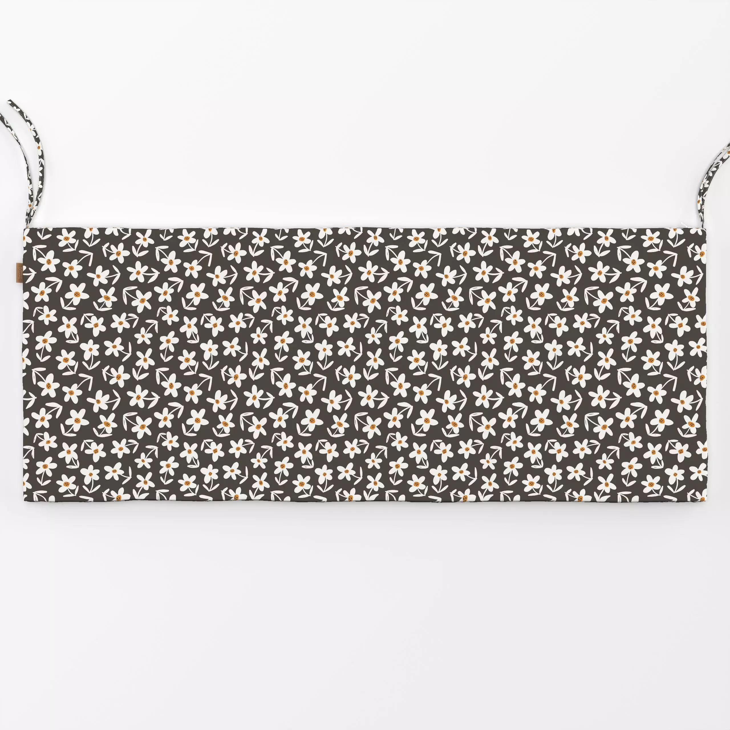 Bankauflage Suzy charcoal - Blumen & Florales - von „Kathrin Woo"; abstrakt, kleingemustert, Kissen, floral, Blumenmuster, D...