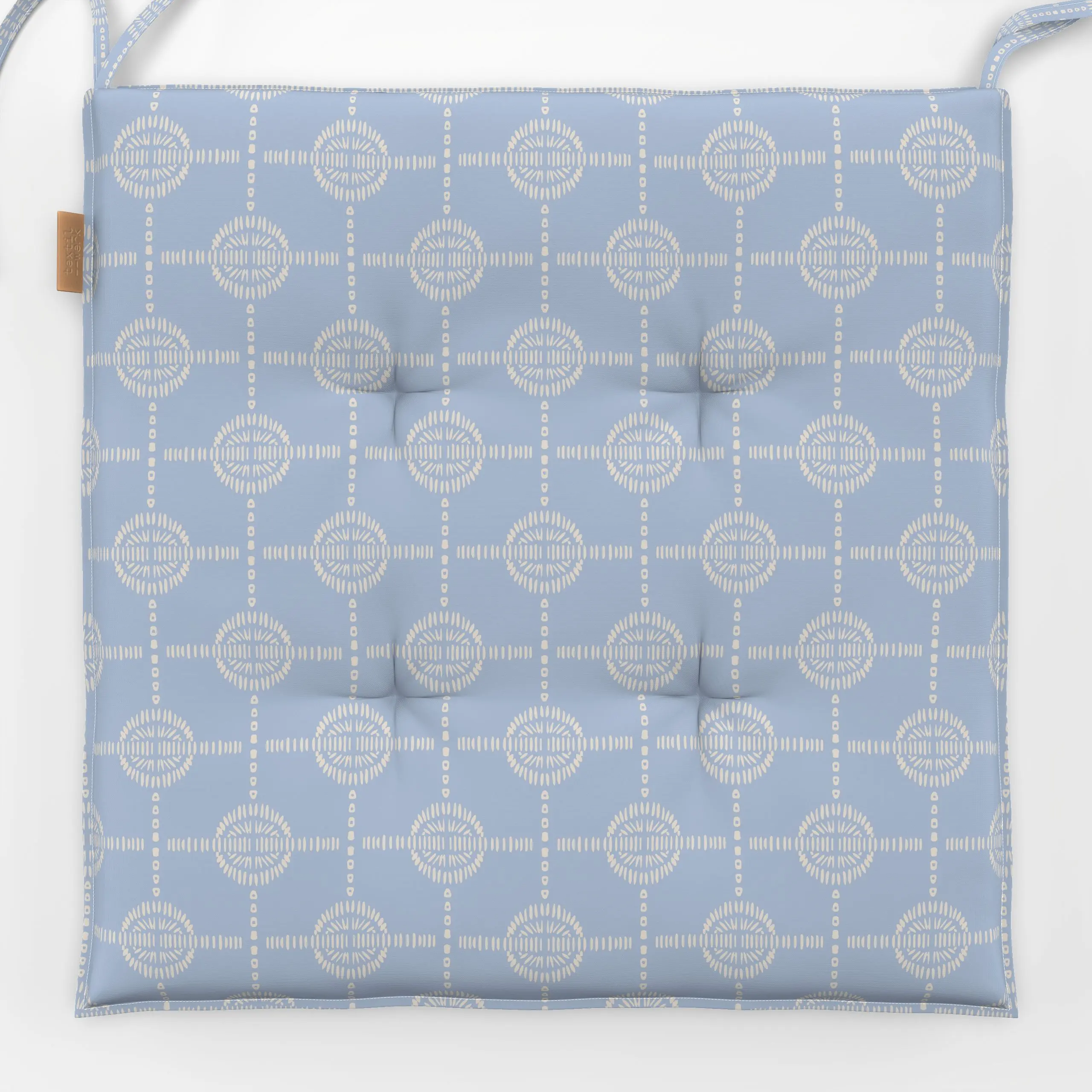 Sitzkissen Circle Tile Blue - Symbole & Muster - von „Patries Elisabeth"; minimal, kleingemustert, blue, Gartendeko, pastell...