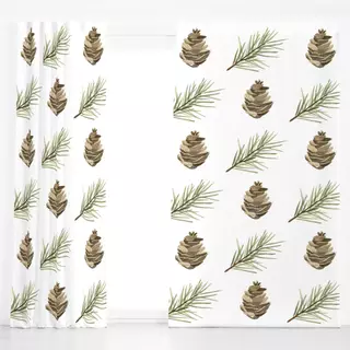 Dekovorhang Zapfen & Zweige