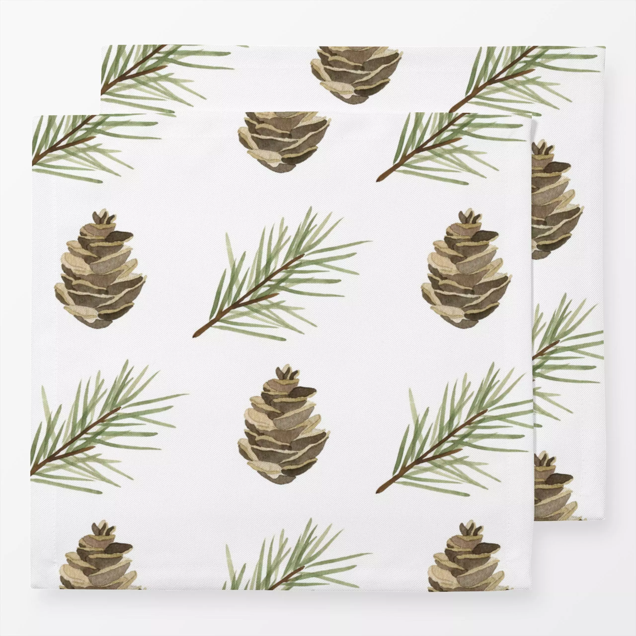 Servietten Zapfen & Zweige - Natur & Landschaft, Weihnachten - von „Sophie Reusche"; Natur, Weihnachten, Winter, Herbst, Flo...