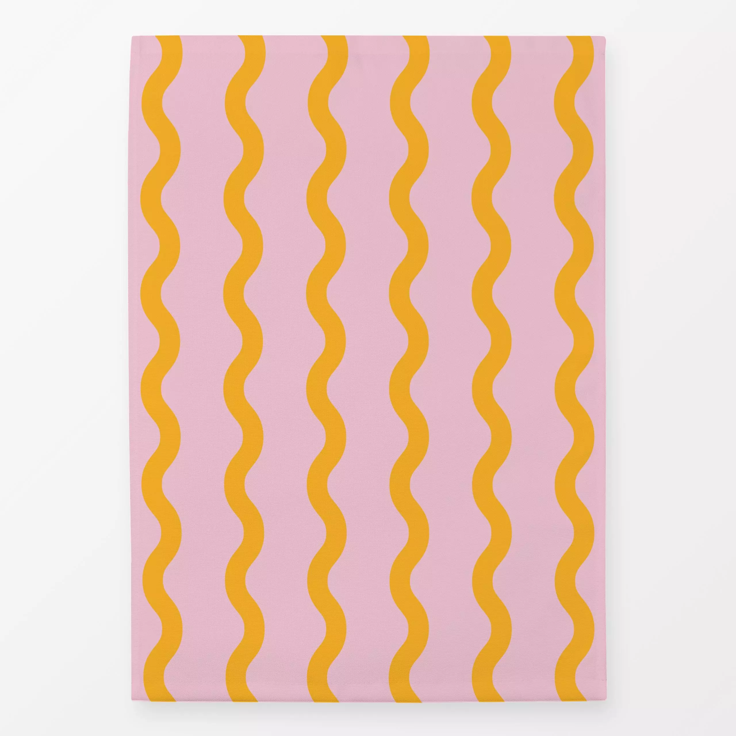 Geschirrtücher Wellenlinien gelb-rosa - Sommer, Symbole & Muster - von „moDeern Design Studio"; Sommer, wellenmuster, gewellt