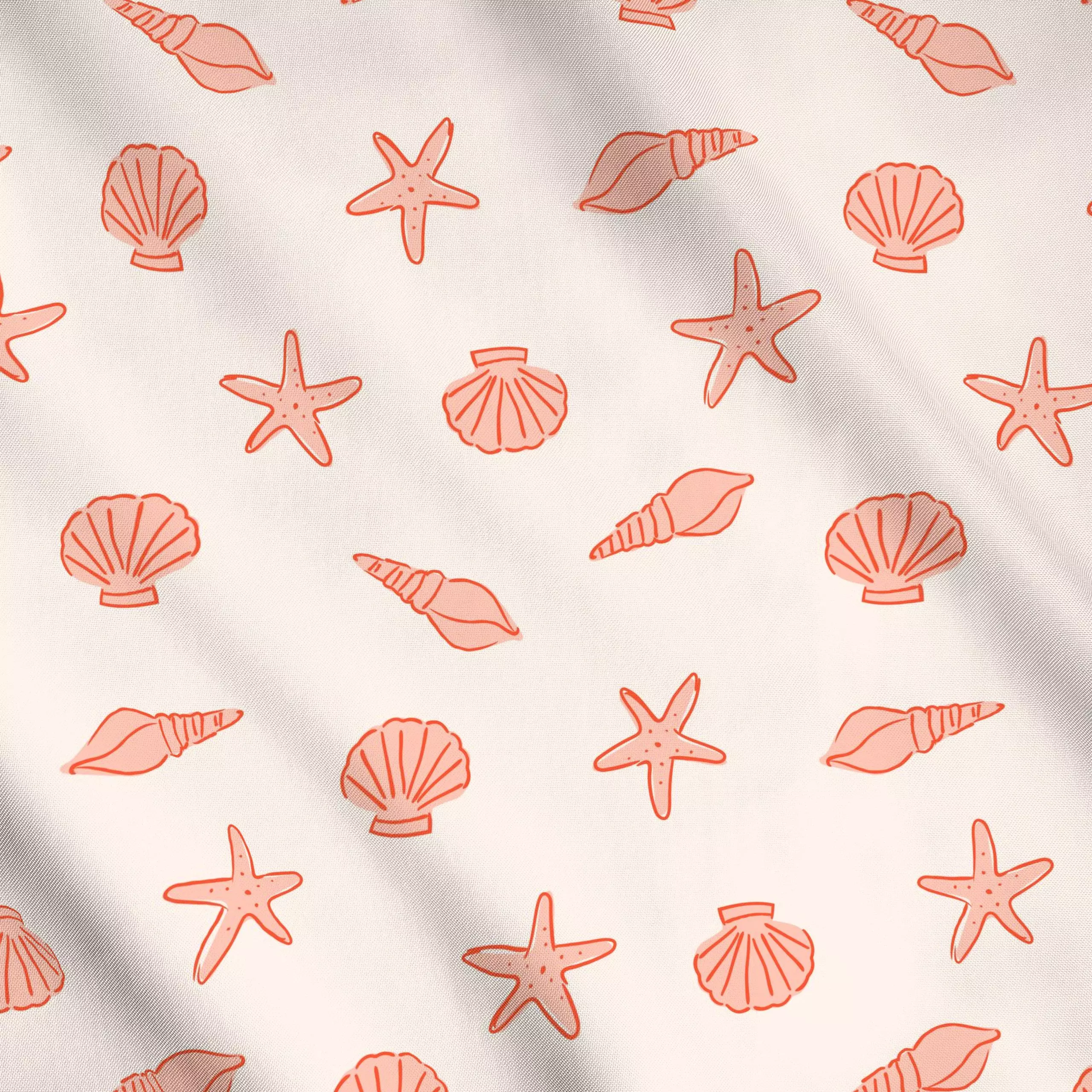 Meterware Muster Muscheln & Seestern, Sommer, von Maren Gross